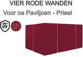 El Jardin - Zijwanden voor Partytent - 4x3 - Rood - Voor paviljoen met 6 poten