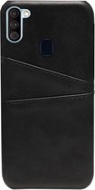 ADEL Kunstleren Back Cover Pasjes Hoesje Geschikt voor Samsung Galaxy A11/ M11 - Zwart