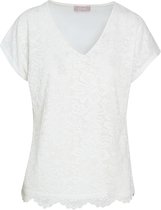Cassis - Female - T-shirt met kantdetail  - Ecru