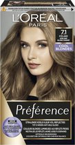 3x L'Oréal Preference haarkleuring 7.1 Iceland - Cool Blondes