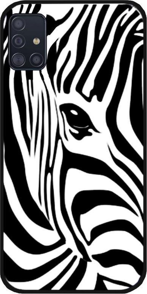 ADEL Siliconen Back Cover Softcase Hoesje Geschikt voor Samsung Galaxy A71 - Zebra Wit