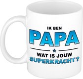 Ik ben papa wat is jouw superkracht kado mok / beker voor Vaderdag / verjaardag