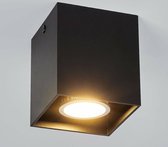 Arcchio - plafondlamp - 1licht - aluminium - H: 9.5 cm - GU10 - zwart