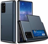 Voor Samsung Note20 schokbestendige, robuuste beschermhoes met kaartsleuf (donkerblauw)