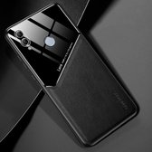 Voor Huawei Honor 10 Lite All-inclusive leer + beschermhoes van organisch glas met metalen ijzeren plaat (zwart)