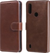 Voor Motorola Moto E6s Klassieke Kalfsstructuur PU + TPU Horizontale Flip Leren Case, met Houder & Kaartsleuven & Portemonnee (Bruin)