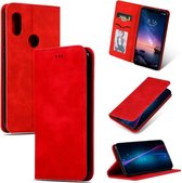 Retro Skin Feel Business Magnetische Horizontale Flip Leren Case voor Xiaomi Redmi Note6 & Redmi Note6 Pro (rood)