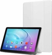 Voor Huawei Enjoy Tablet 2 10.1 inch Zijde Textuur Horizontale Flip Leren Case met Drie-vouwbare Houder (Wit)