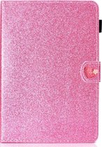 Voor 8 inch universele tablet pc glitter poeder liefde gesp horizontale flip lederen tas met houder en kaartsleuven (roze)