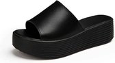 Lichtgewicht antislip Slijtvaste minimalistische Casual sandalen met dikke zolen Slippers voor dames (kleur: zwart Maat: 36)