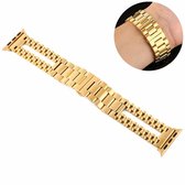 Voor Apple Watch Series 5 & 4 44mm / 3 & 2 & 1 42mm roestvrijstalen horlogeband (goud)