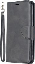 Retro lamsvacht textuur pure kleur horizontale flip pu lederen case voor Galaxy Note9, met houder & kaartsleuven & portemonnee & lanyard (zwart)