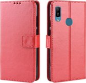 Retro Crazy Horse Texture Horizontal Flip Leather Case voor Huawei Y6 (2019), met houder & kaartsleuven & fotolijst (rood)