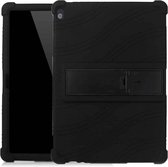 Voor Lenovo Tab M10 Tablet PC siliconen beschermhoes met onzichtbare beugel (zwart)