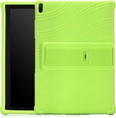 Voor Lenovo Tab E10 Tablet PC siliconen beschermhoes met onzichtbare beugel (groen)