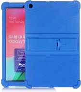 Voor Galaxy Tab A 10.1 (2019) T510 tablet-pc siliconen beschermhoes met onzichtbare beugel (donkerblauw)