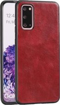 Voor Samsung Galaxy S20 Crazy Horse getextureerd kalfsleer PU + pc + TPU-hoesje (rood)