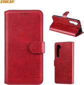 Voor Xiaomi Mi Note 10 Lite ENKAY Hat-Prince ENK-PUC014 Horizontale flip lederen tas met houder & kaartsleuven & portemonnee (rood)