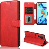 Voor Huawei P30 Pro Kalfsstructuur Magnetische Gesp Horizontale Flip Leren Case met Houder & Kaartsleuven & Portemonnee & Fotolijst (Rood)