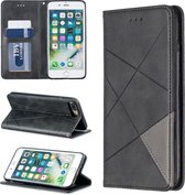 Ruit Textuur Horizontale Flip Magnetische Leren Case met houder & kaartsleuven & portemonnee voor iPhone 8 Plus & 7 Plus (zwart)