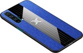 Voor Huawei Honor 20 Pro XINLI stiksels Textue schokbestendig TPU beschermhoes (blauw)