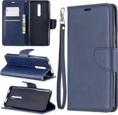 Retro lamsvacht textuur pure kleur horizontale flip pu lederen tas met houder & kaartsleuven & portemonnee & lanyard voor xiaomi redmi k20 (blauw)