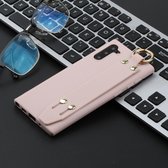 Voor Galaxy Note10 schokbestendige effen kleur TPU-hoes met polsband (roze)