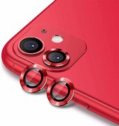 ENKAY Hat-Prince 2 PCS voor iPhone 11 aluminiumlegering + gehard glas camera lensdeksel volledige dekking beschermer (rood)