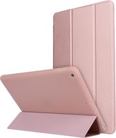 Voor iPad 10,2 inch TPU horizontale flip lederen tas, met drievoudige houder (rosÃ©goud)