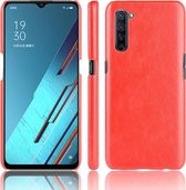 Voor Oppo Find X2 Lite Shockproof Litchi Texture PC + PU Case (rood)