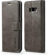 Voor Galaxy S8 LC.IMEEKE kalfsleer Horizontale flip lederen tas, met houder & kaartsleuven & portemonnee (grijs)