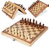 Afbeelding van het spelletje PK Goods - Schaakbord- Met schaakstukken - Opklapbaar - Magnetisch Anti slip houten schaakbord