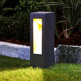 Lucande - LED buitenlamp - 1licht - aluminium, kunststof - H: 25.3 cm - grafietgrijs, mat goud - Inclusief lichtbron