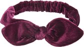 Haarband Knoop Strik Velvet Rib Bordeaux Rood