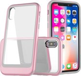 Transparante PC Full Coverage Shockproof beschermhoes voor iPhone XR (Rose Gold)