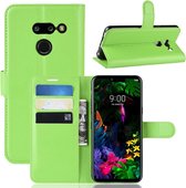 Litchi Texture horizontale flip lederen tas voor LG G8 ThinQ, met portemonnee en houder en kaartsleuven (groen)