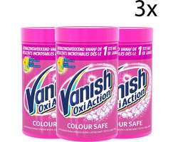 Vanish Oxi Action Colour Safe Base Poeder - Voor Witte en Gekleurde Was - 1,5kg x3