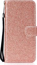 Apple iPhone 12 Pro Max Hoesje - Mobigear - Glitter Serie - Kunstlederen Bookcase - Roségoud - Hoesje Geschikt Voor Apple iPhone 12 Pro Max