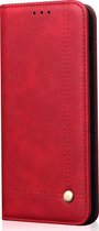 Samsung Galaxy A51 Hoesje - Mobigear - Stitching Serie - Kunstlederen Bookcase - Rood - Hoesje Geschikt Voor Samsung Galaxy A51