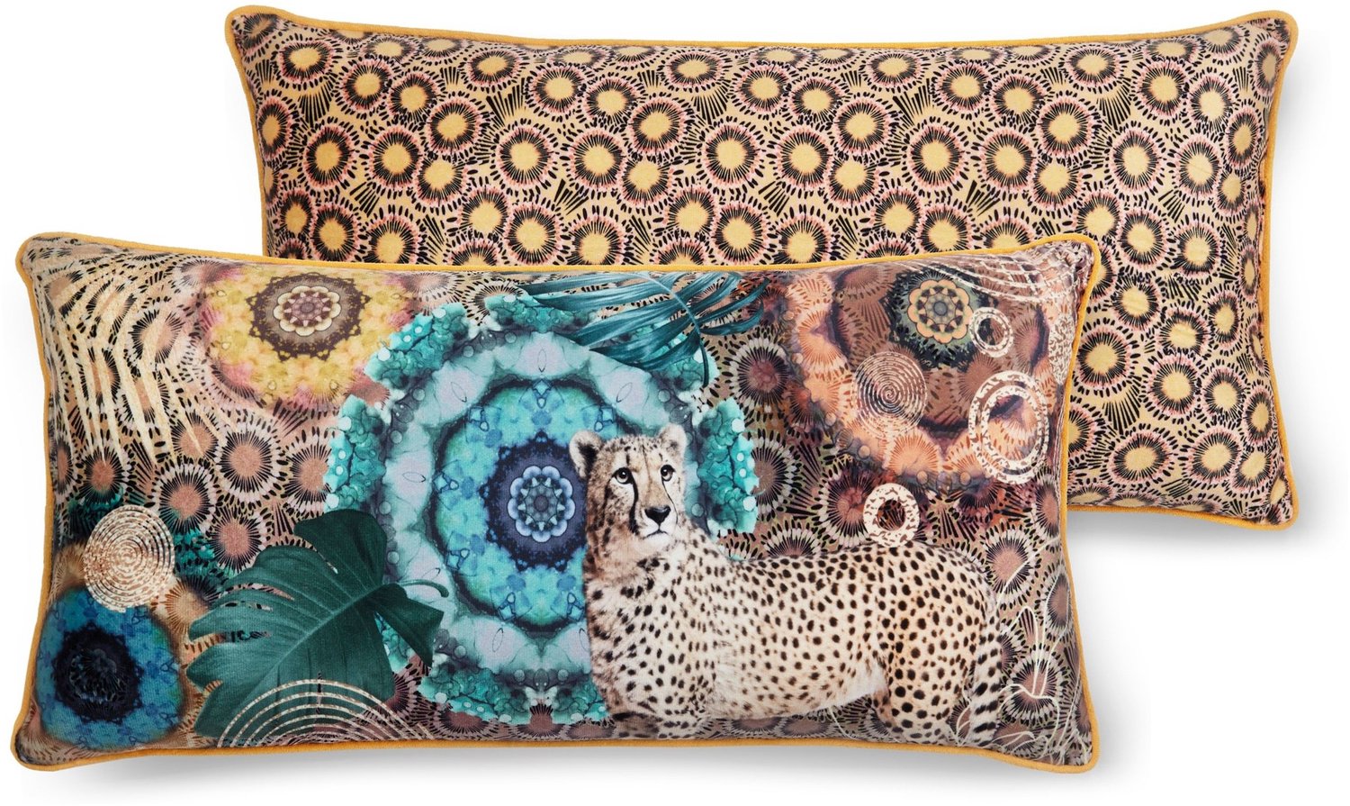 Hip Leuke Sierkussen Zenta - 30x60 cm - Velvet Look & Feel - Omkeerbaar Bruin