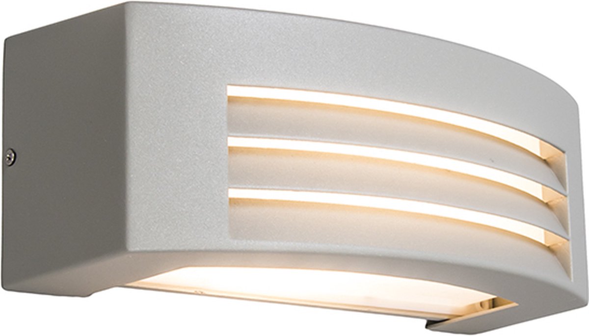 QAZQA hurricane - Moderne Wandlamp Up Down voor buiten - 1 lichts - D 125 mm - Grijs - Buitenverlichting
