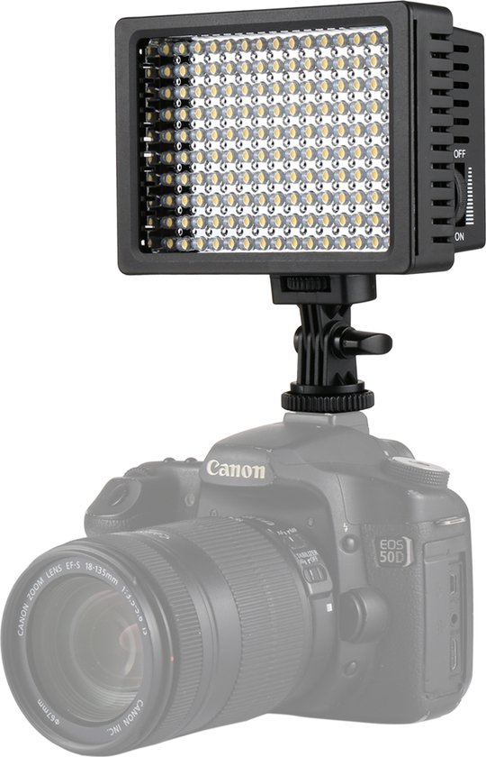 HD 160 Lumière Wit LED vidéo sur l'appareil photo Éclairage de photographie  Lumière de... | bol