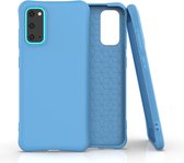 Voor Galaxy S20 effen kleur TPU Slim schokbestendige beschermhoes (blauw)