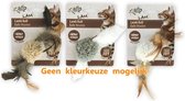 Afp lamb ball lamswol met veren vogel geluid en catnip assorti - 5x5x3 cm - 1 stuks