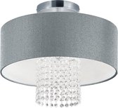 LED Plafondlamp - Plafondverlichting - Iona Kong - E14 Fitting - Rond - Mat Zilver - Aluminium