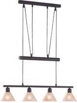 LED Hanglamp - Hangverlichting - Iona Stomun - E14 Fitting - 4-lichts - Rechthoek - Roestkleur - Aluminium