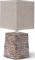 LED Tafellamp - Tafelverlichting - Igory Doni - E14 Fitting - Vierkant - Mat Bruin - Keramiek