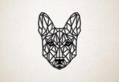 Line Art - Basenji - S - 59x44cm - Zwart - muurdecoratie - Line Art