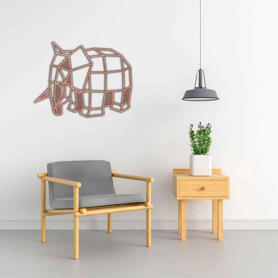 Line Art - Elephant 2 - XS - 23x30cm - Multiplex - décoration murale géométrique