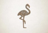 Line Art - Flamingo 2 - S - 60x33cm - Eiken - geometrische wanddecoratie